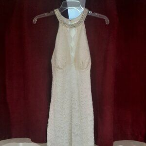 David's Bridal halter lace beaded wedding formal dress new with tags